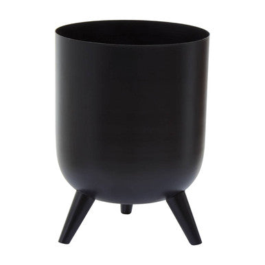 Orsina Alina Black Vase – Tall Mid-Century Modern Footed Iron Vase
