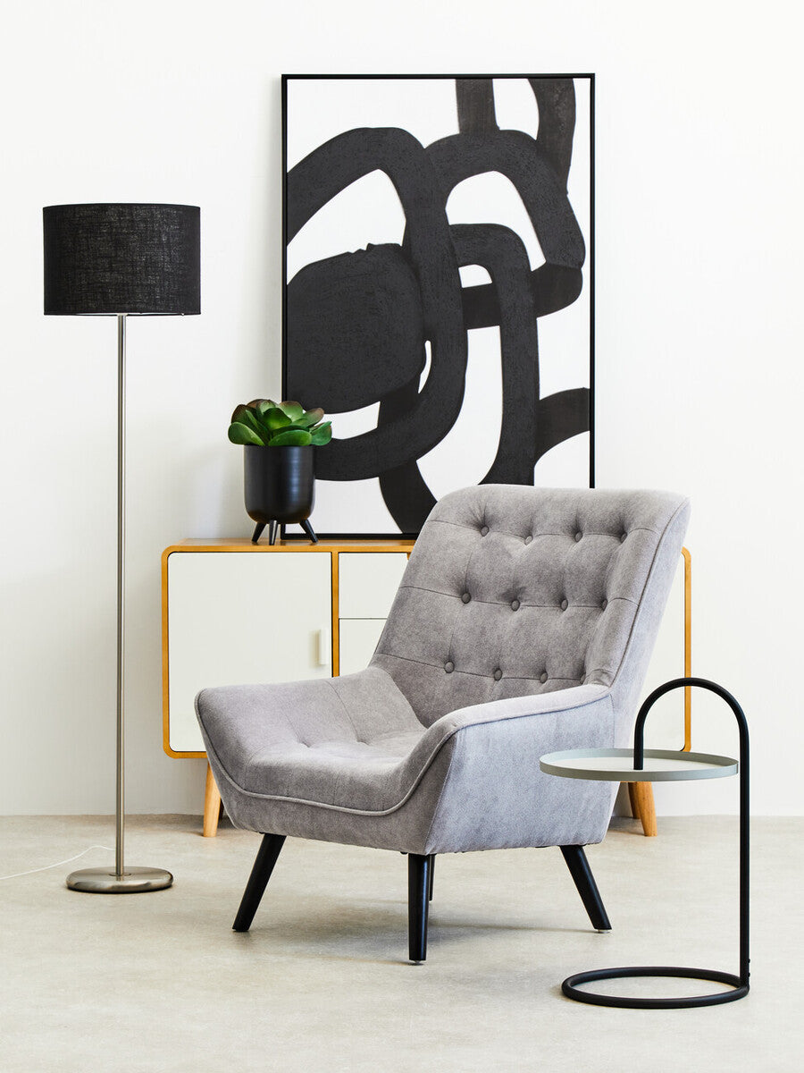 Orsina Alina Black Vase – Tall Mid-Century Modern Footed Iron Vase