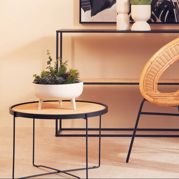 Orsina Alina White Metal Indoor Planter – Modern Minimalist Floor Stand