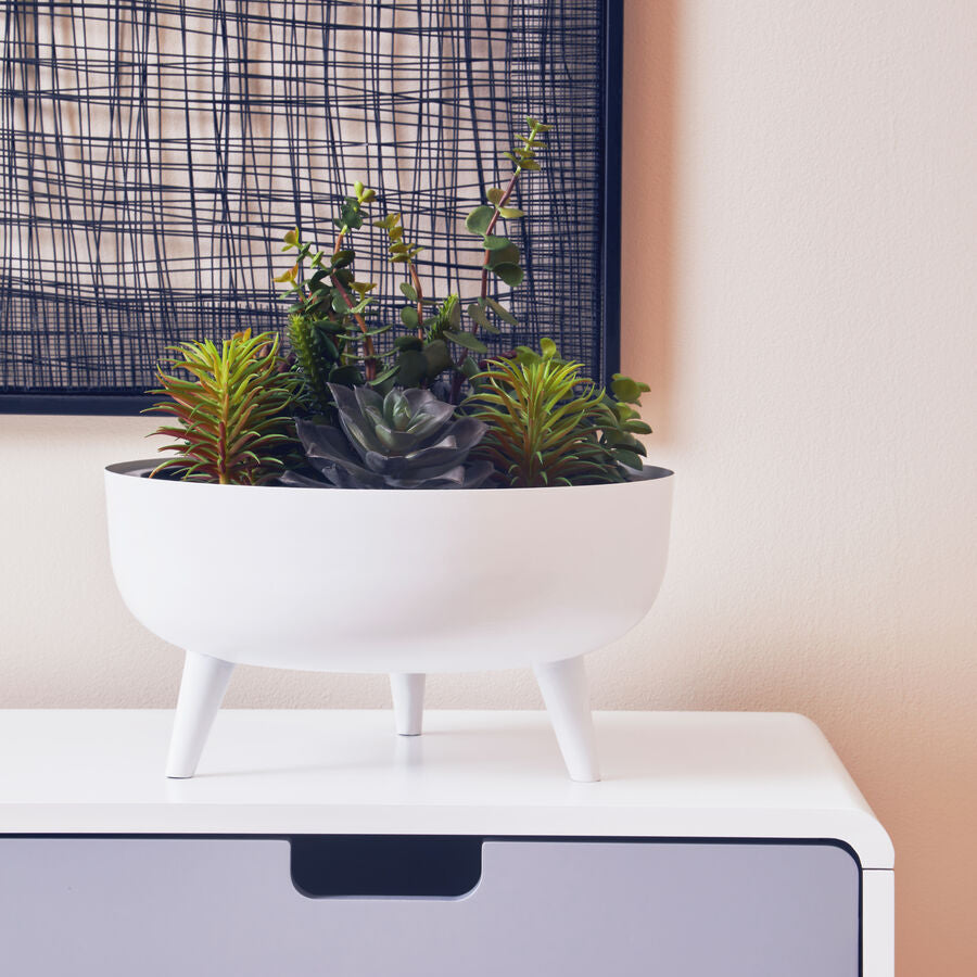 Orsina Alina White Metal Indoor Planter – Modern Minimalist Floor Stand