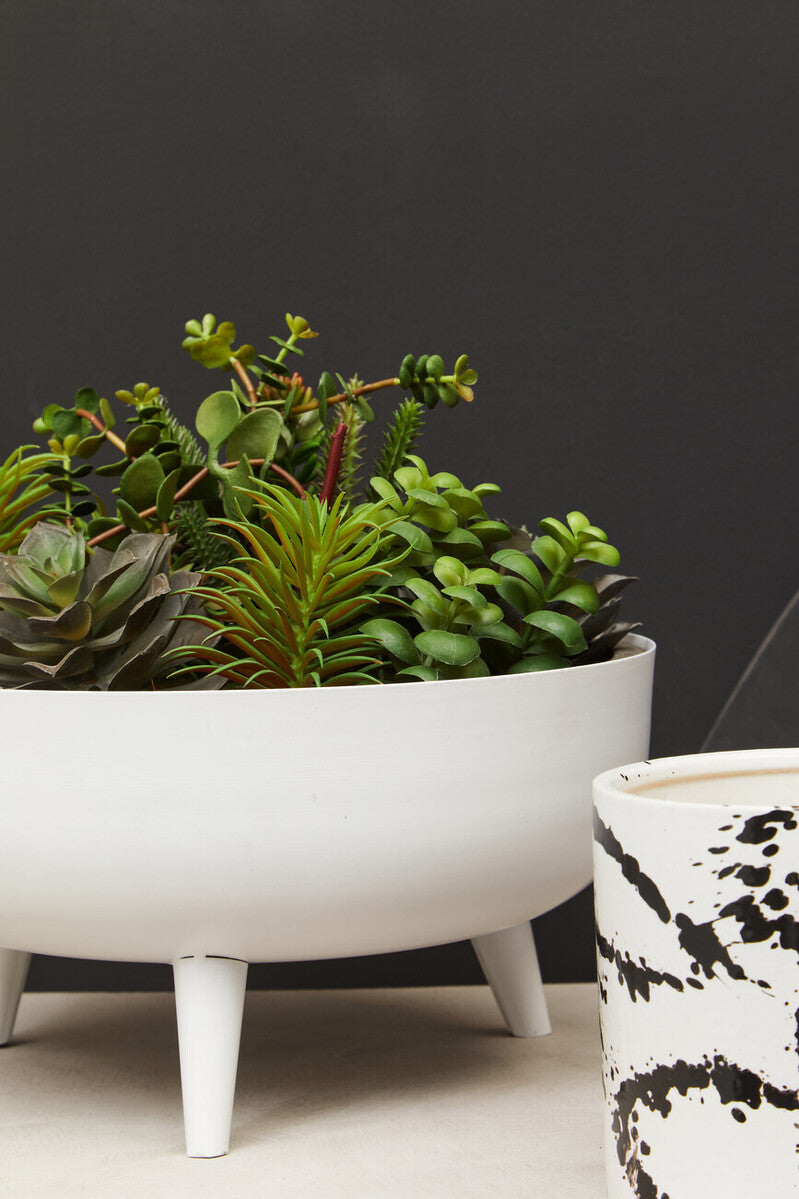 Orsina Alina White Metal Indoor Planter – Modern Minimalist Floor Stand