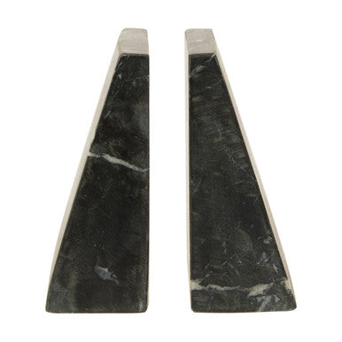 Orsina Marris Black Marble Bookends – Set of 2 Sculptural Book Ends