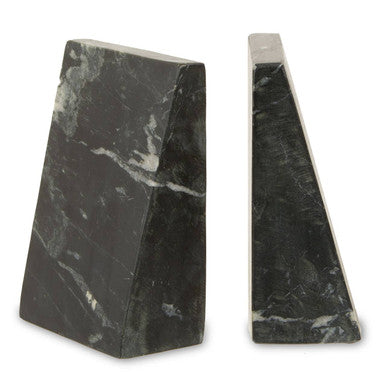 Orsina Marris Black Marble Bookends – Set of 2 Sculptural Book Ends