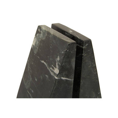 Orsina Marris Black Marble Bookends – Set of 2 Sculptural Book Ends