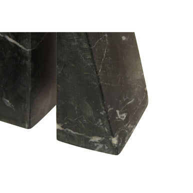 Orsina Marris Black Marble Bookends – Set of 2 Sculptural Book Ends