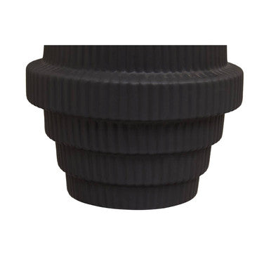 Orsina Fabia Matte Black Ceramic Step Vase – Modern Minimalist Decor