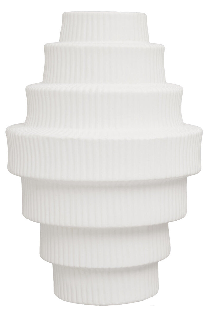 Orsina Fabia White Ceramic Vase – Large Step Design Sculptural Decor
