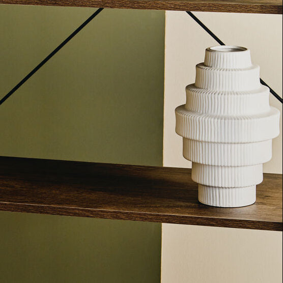 Orsina Fabia White Ceramic Vase – Large Step Design Sculptural Decor