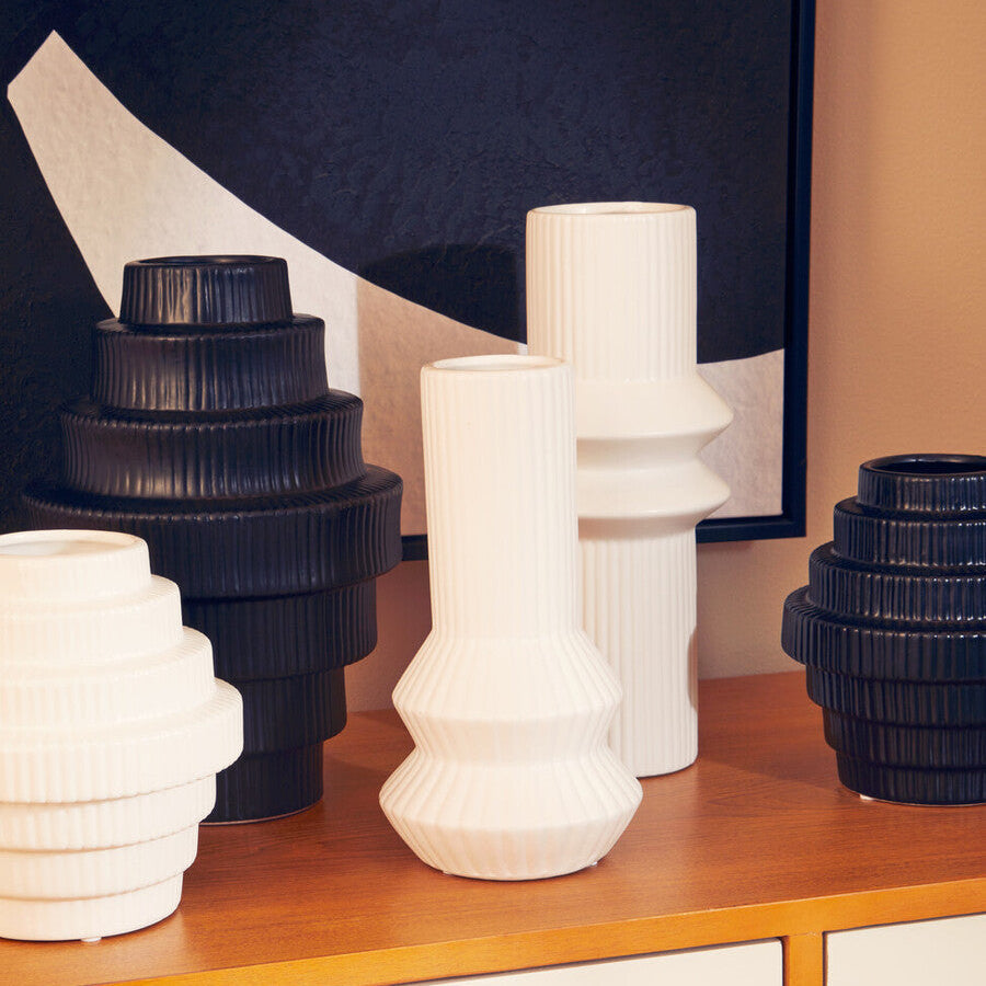 Orsina Fabia White Ceramic Vase – Small Step Design Minimalist Decor