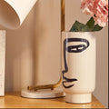 Orsina Viso Face Vase – Small Black and White Ceramic Sculptural Decor