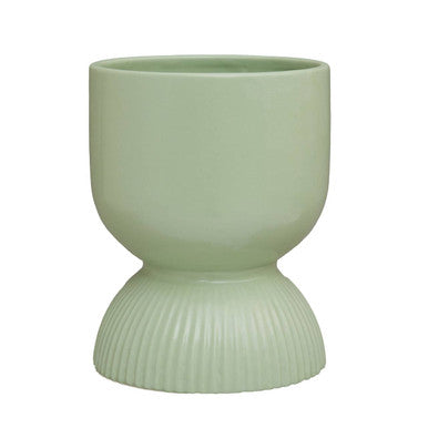 Orsina Fia Sage Green Ceramic Planter – Modern Tapered Indoor Pot