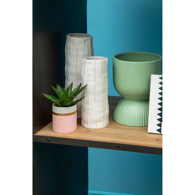 Orsina Fia Sage Green Ceramic Planter – Modern Tapered Indoor Pot