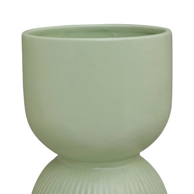 Orsina Fia Sage Green Ceramic Planter – Modern Tapered Indoor Pot