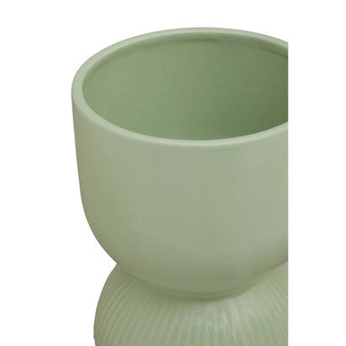 Orsina Fia Sage Green Ceramic Planter – Modern Tapered Indoor Pot
