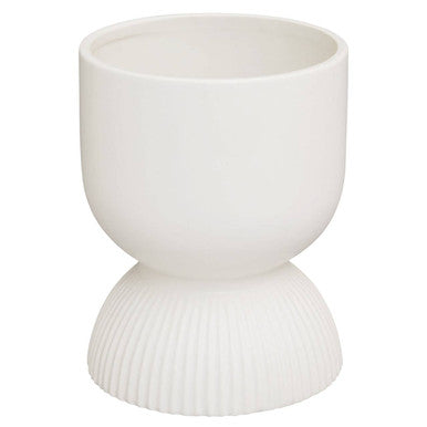 Orsina Fia White Ceramic Planter – Modern Tapered Indoor Flower Pot