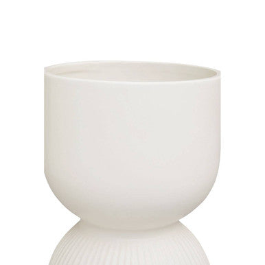 Orsina Fia White Ceramic Planter – Modern Tapered Indoor Flower Pot