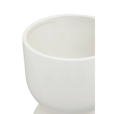 Orsina Fia White Ceramic Planter – Modern Tapered Indoor Flower Pot