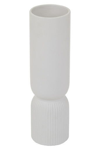 Orsina Fia White Ceramic Vase – Minimalist Cylindrical Floral Decor