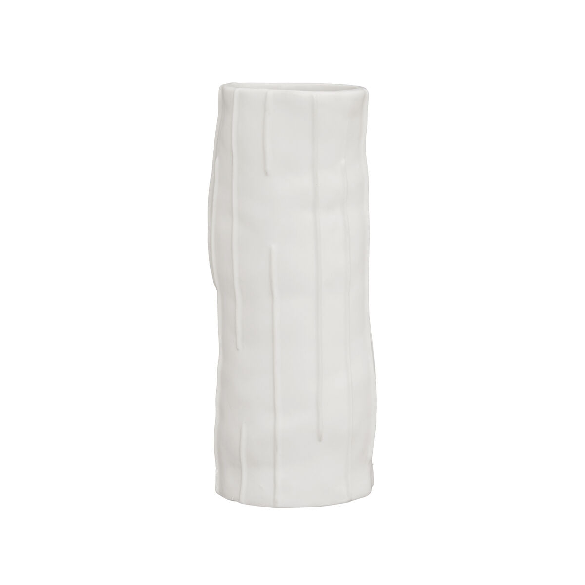 Orsina Fara White Small Ceramic Vase – Textured Minimalist Decor