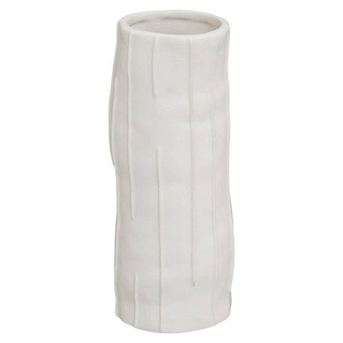 Orsina Fara White Small Ceramic Vase – Textured Minimalist Decor