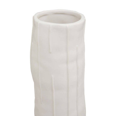 Orsina Fara White Small Ceramic Vase – Textured Minimalist Decor