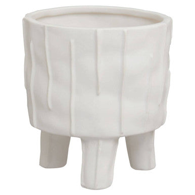Orsina Fara White Ceramic Tabletop Planter – Small Textured Succulent Pot