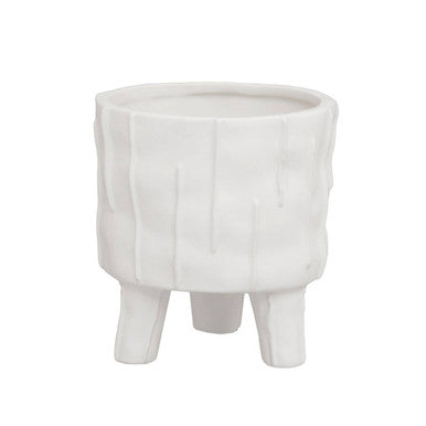 Orsina Fara White Ceramic Tabletop Planter – Small Textured Succulent Pot