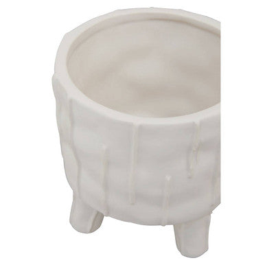 Orsina Fara White Ceramic Tabletop Planter – Small Textured Succulent Pot