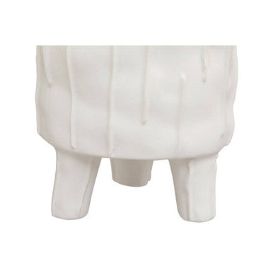 Orsina Fara White Ceramic Tabletop Planter – Small Textured Succulent Pot