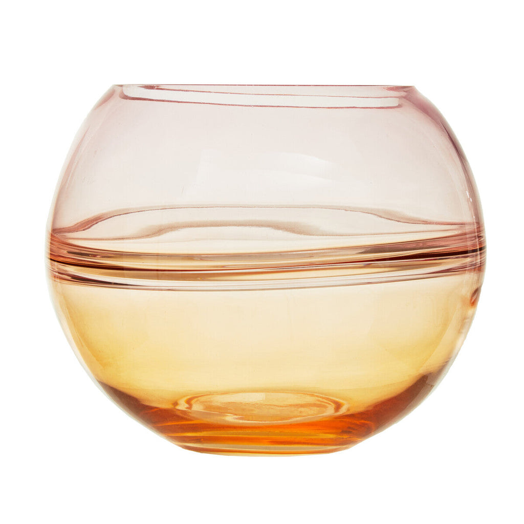 Orsina Optik Round Glass Vase – Ombre Sculptural Contemporary Decor