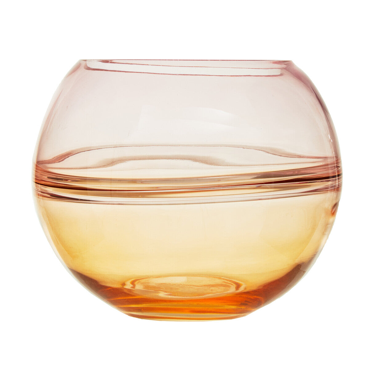 Orsina Optik Round Glass Vase – Ombre Sculptural Contemporary Decor