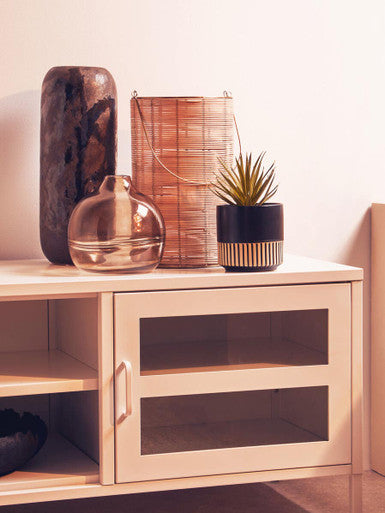 Orsina Optik Glass Bottle Vase – Modern Ombre Textured Floral Decor