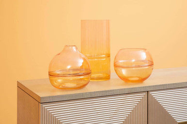 Orsina Optik Glass Bottle Vase – Modern Ombre Textured Floral Decor