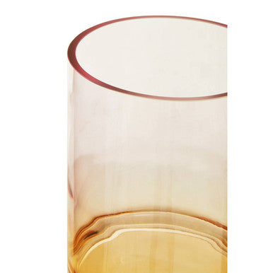 Orsina Optik Modern Glass Vase – Two-Tone Ombre Cylindrical Decor
