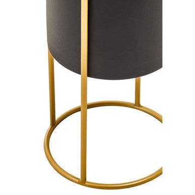 Orsina Trosa Small Floor Standing Planter – Black and Gold Metal