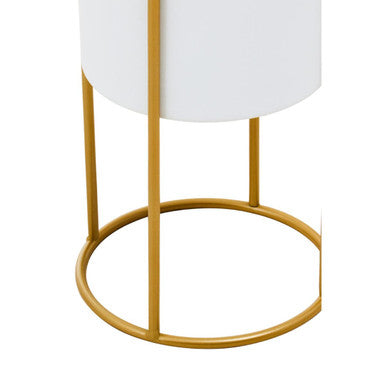Orsina Trosa Small White and Gold Floor Standing Planter – Metal Stand