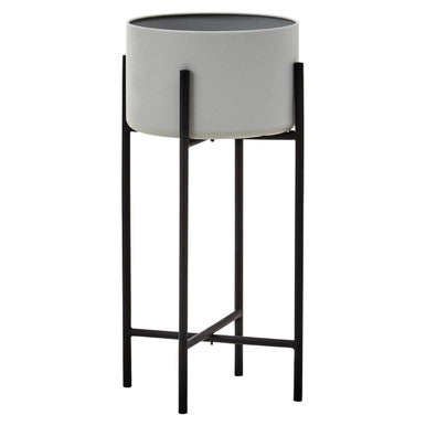 Orsina Trosa Large Floor Standing Planter – Grey and Black Metal