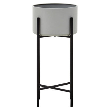 Orsina Trosa Large Floor Standing Planter – Grey and Black Metal