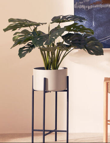 Orsina Trosa Large Floor Standing Planter – Grey and Black Metal