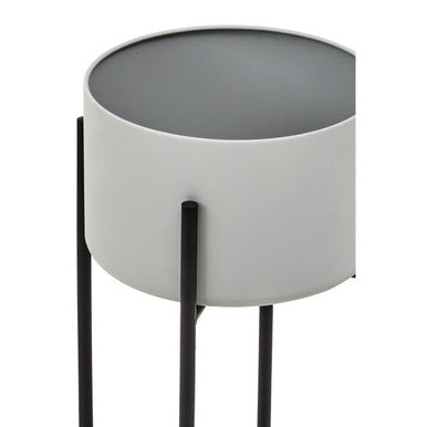 Orsina Trosa Large Floor Standing Planter – Grey and Black Metal