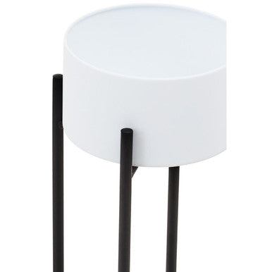 Orsina Trosa Small Floor Standing Planter – White and Black Metal