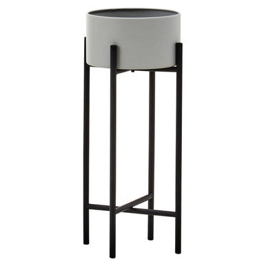 Orsina Trosa Small Grey and Black Metal Floor Standing Planter
