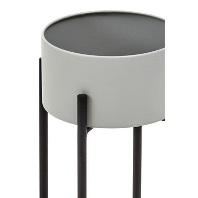 Orsina Trosa Small Grey and Black Metal Floor Standing Planter