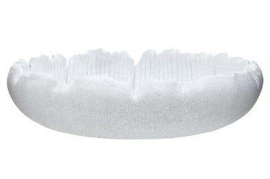Orsina Broc White Textured Decorative Bowl – Modern Polyresin Centerpiece