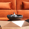 Orsina Broc Black Textured Polyresin Decorative Bowl – Modern Centerpiece