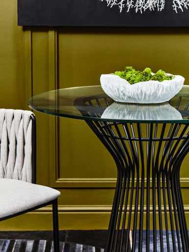 Orsina Broc White Textured Decorative Bowl – Curved Ceramic Catchall