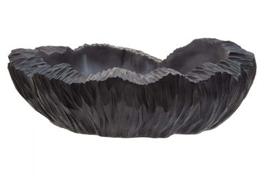 Orsina Broc Curved Textured Black Bowl – Modern Decorative Catchall