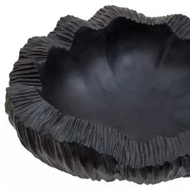 Orsina Broc Curved Textured Black Bowl – Modern Decorative Catchall