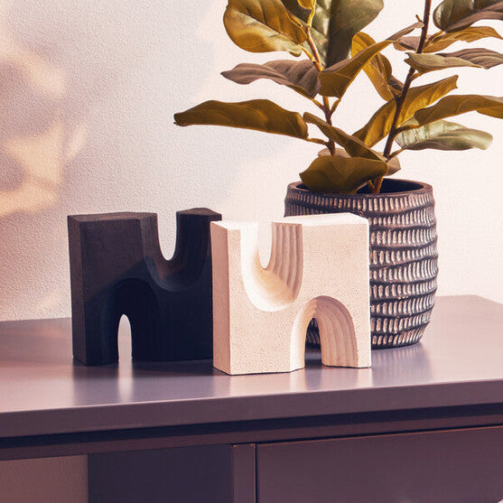 Orsina Broc Arched Bookends – Set of 2 Modern Black and White Decor