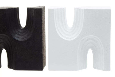 Orsina Broc Arched Bookends – Set of 2 Modern Black and White Decor